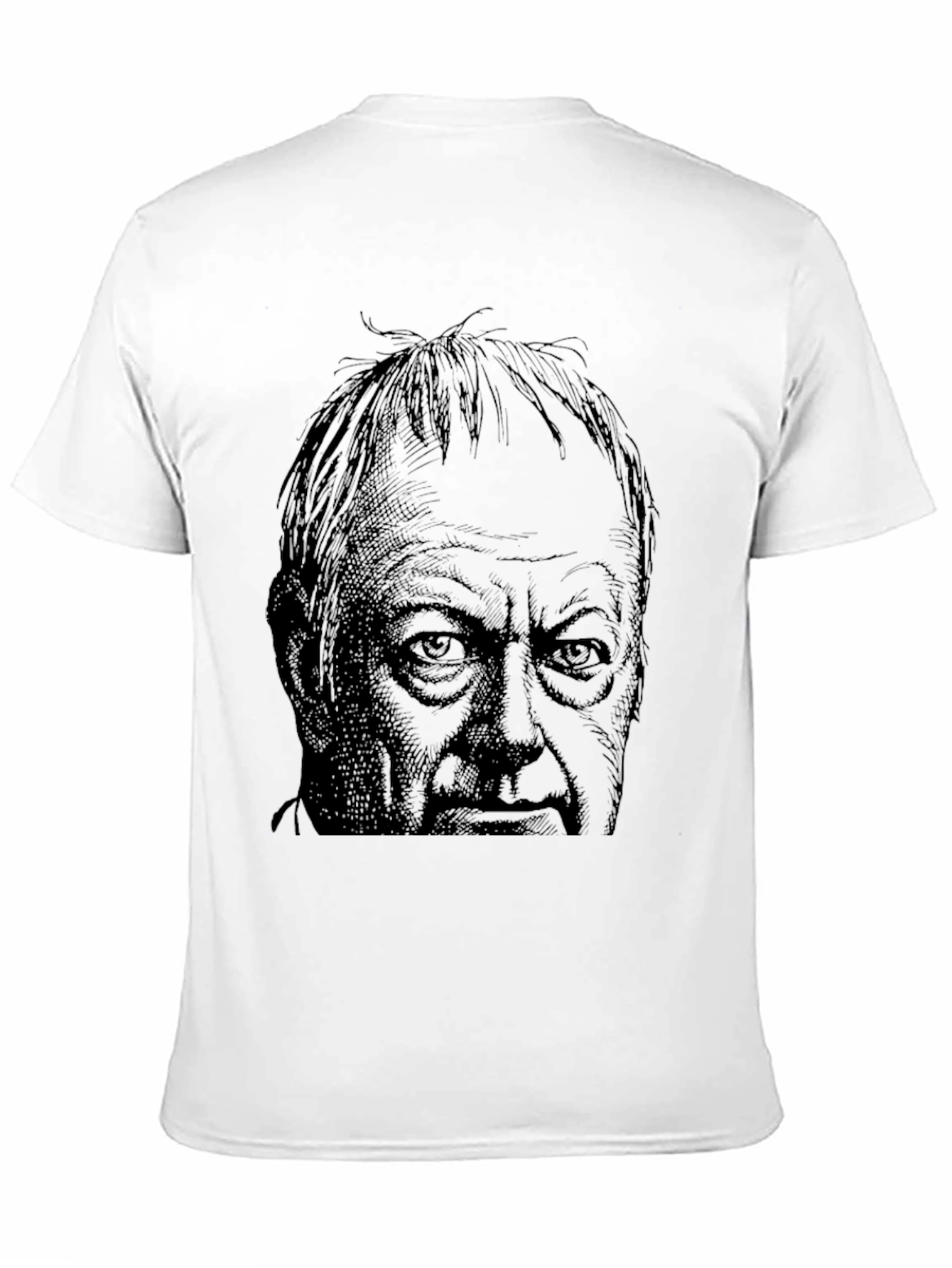 Black T-Shirt with Illustrated Face