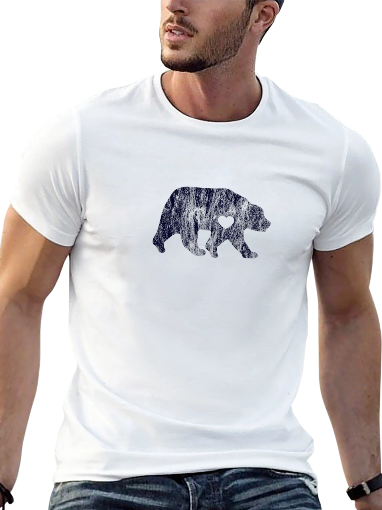 Black Bear Heart Graphic T-Shirt