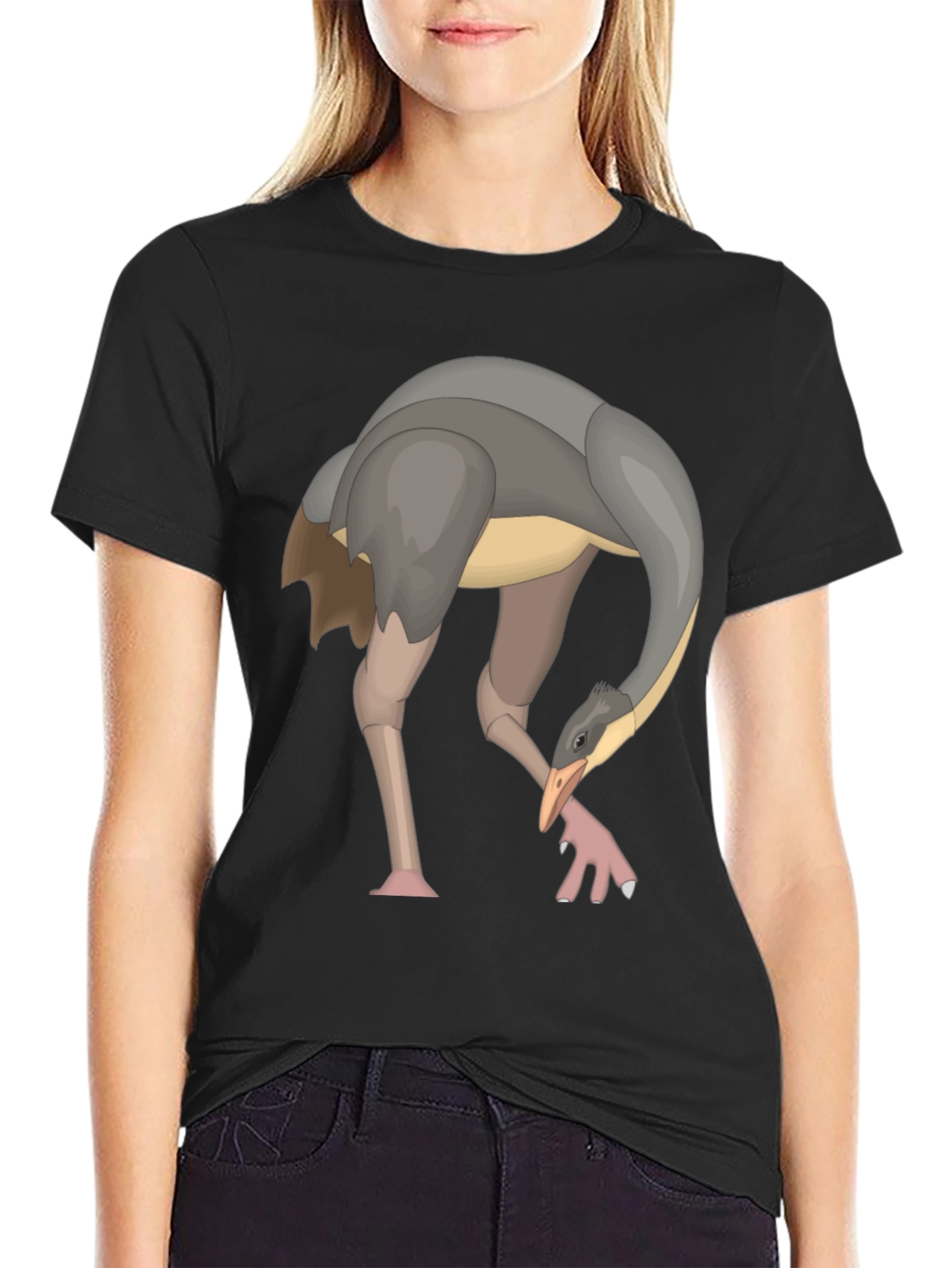 Ostrich Graphic Black T-Shirt