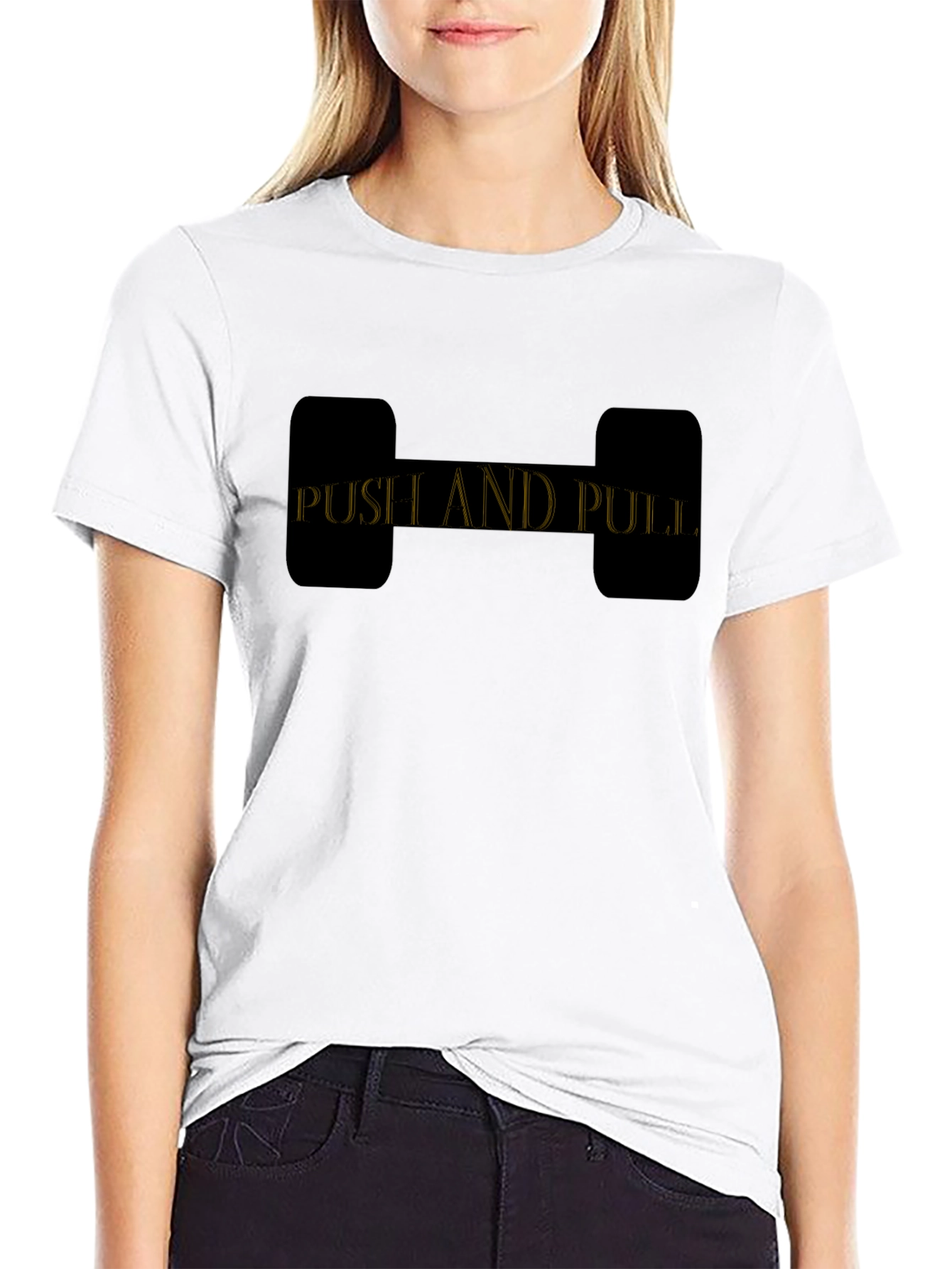 Push and Pull Graphic T-Shirt - Black