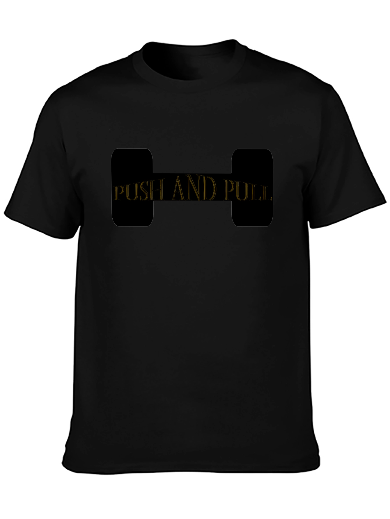 Push and Pull Graphic T-Shirt - Black