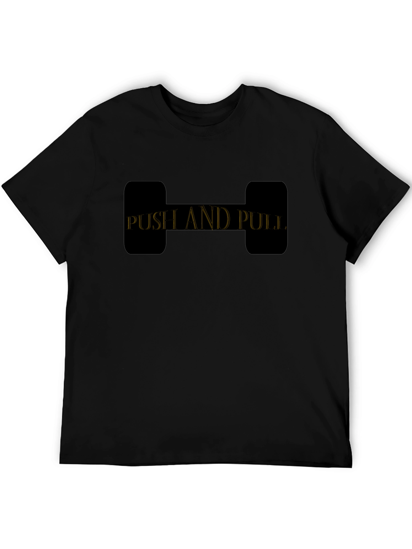 Push and Pull Graphic T-Shirt - Black