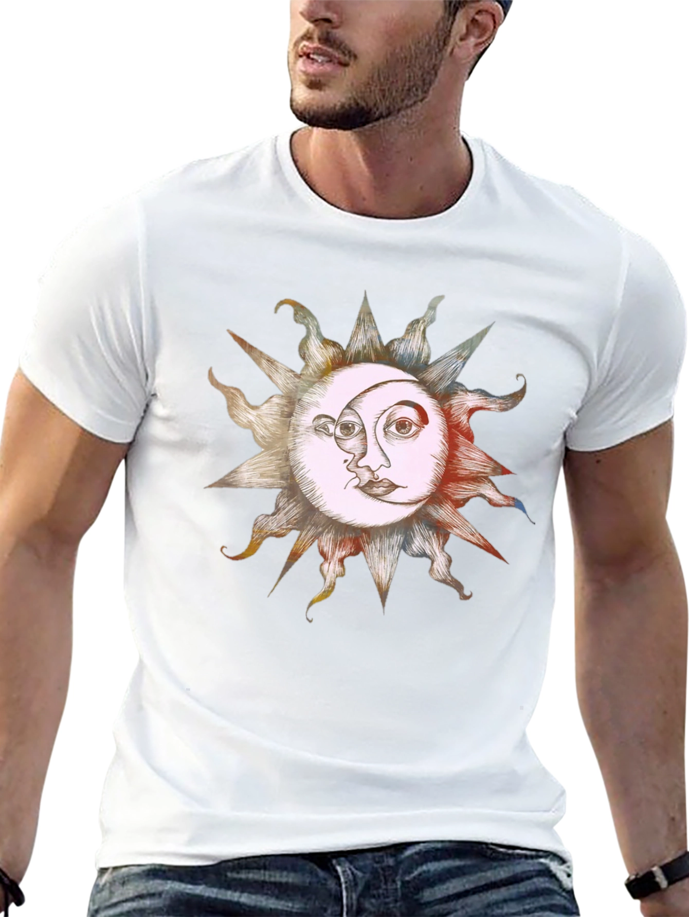 Sun & Moon Graphic Tee - Celestial Harmony