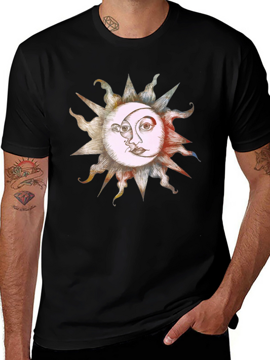 Sun & Moon Graphic Tee - Celestial Harmony