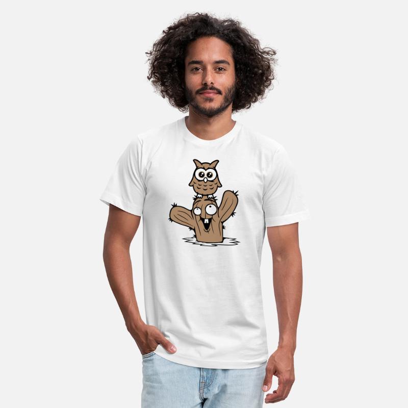 Owl cactus desert 2 friends happy team cartoon fun