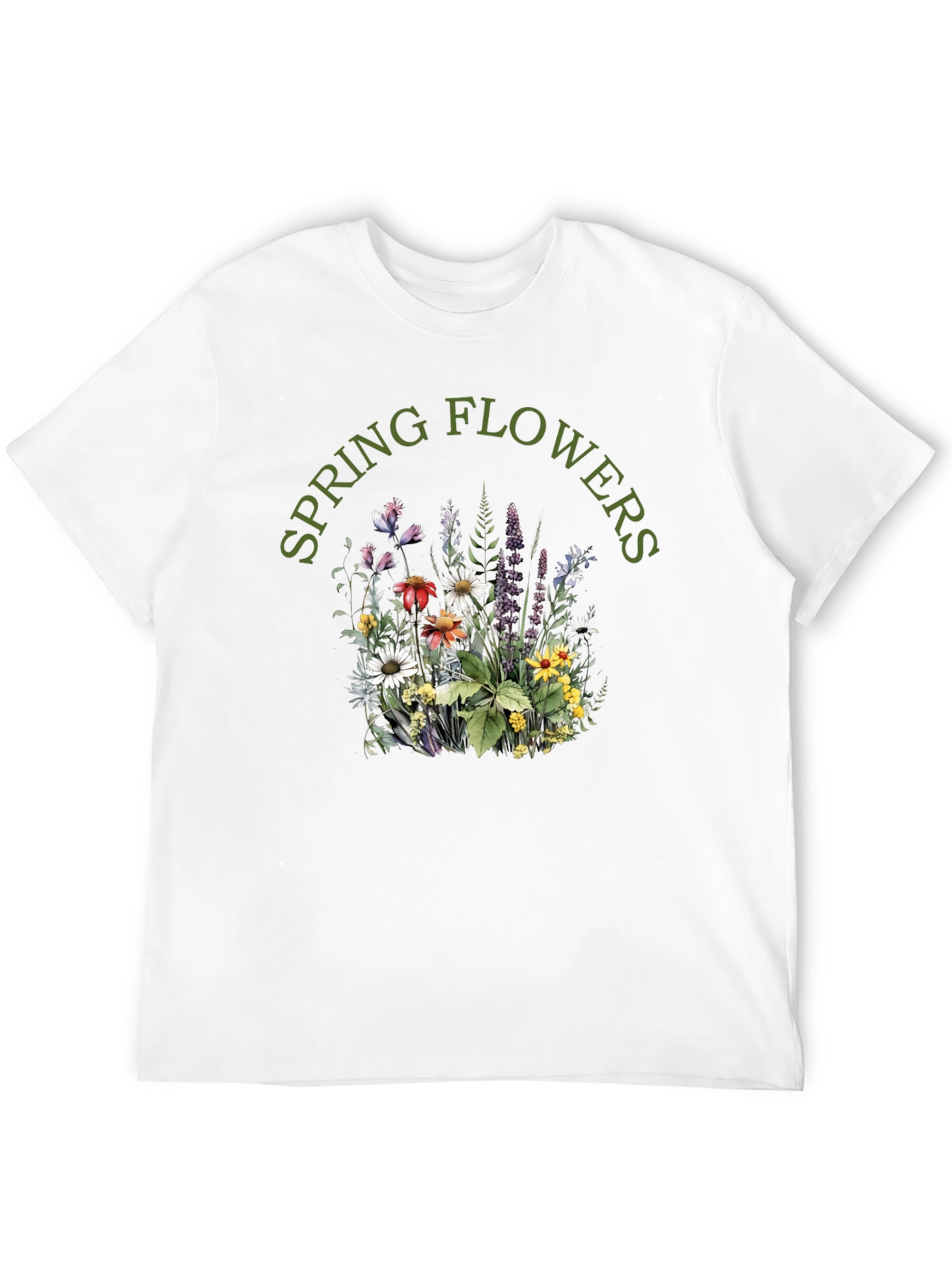 Spring Flowers Black Graphic Tee