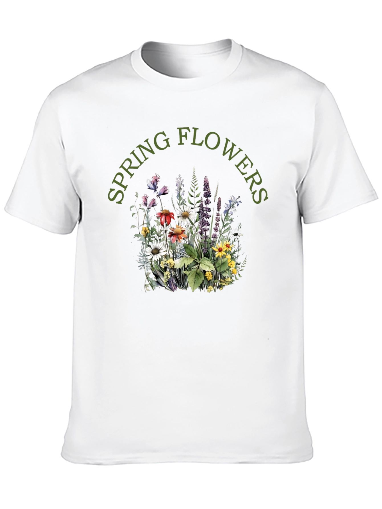 Spring Flowers Black Graphic Tee