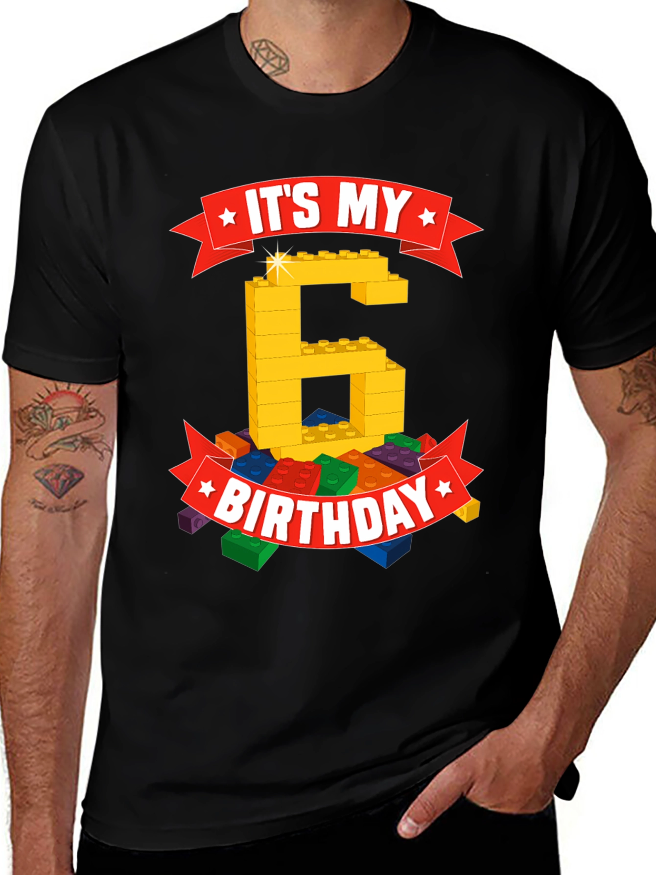 6th Birthday Lego Bricks T-Shirt