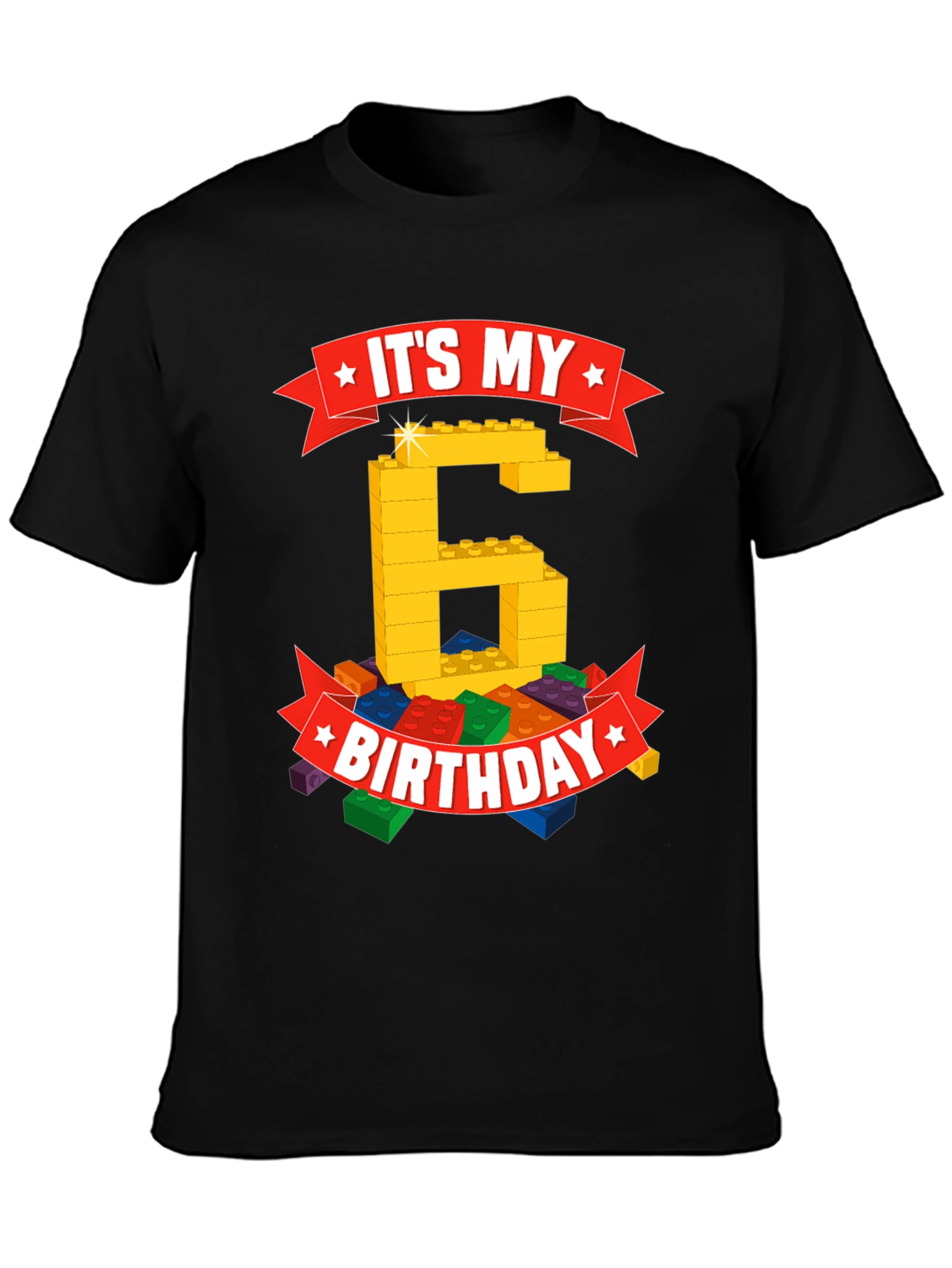 6th Birthday Lego Bricks T-Shirt