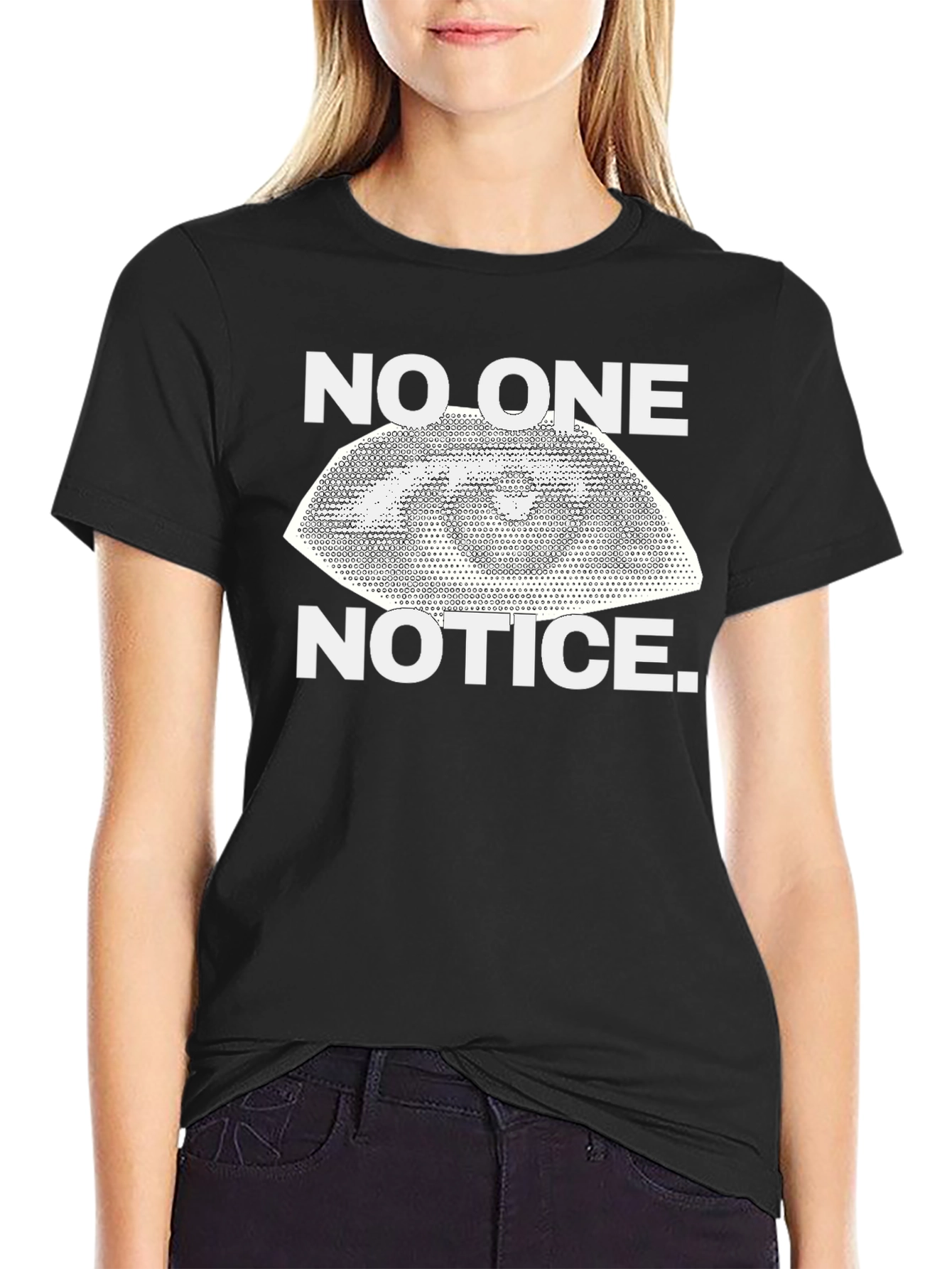 No One Notice Eye Graphic Black T-Shirt