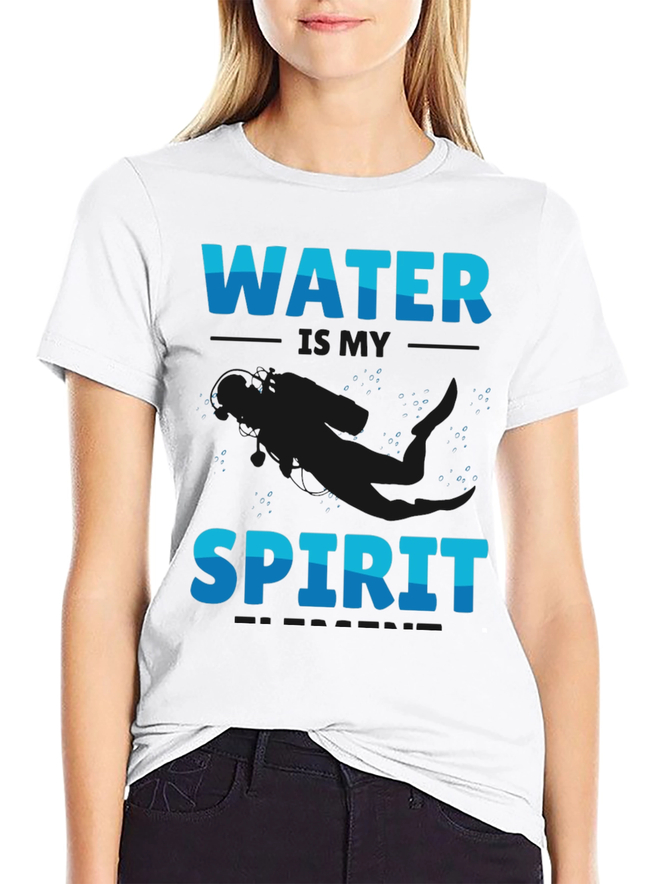 Water is My Spirit Black T-Shirt