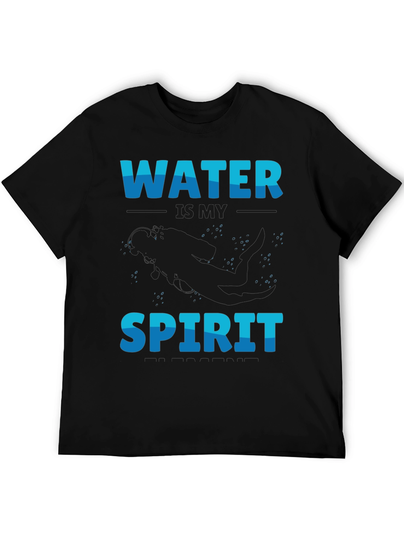 Water is My Spirit Black T-Shirt
