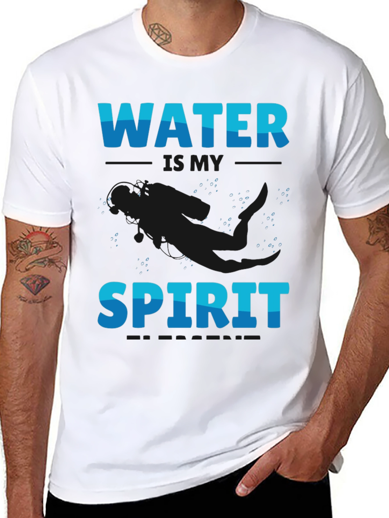 Water is My Spirit Black T-Shirt