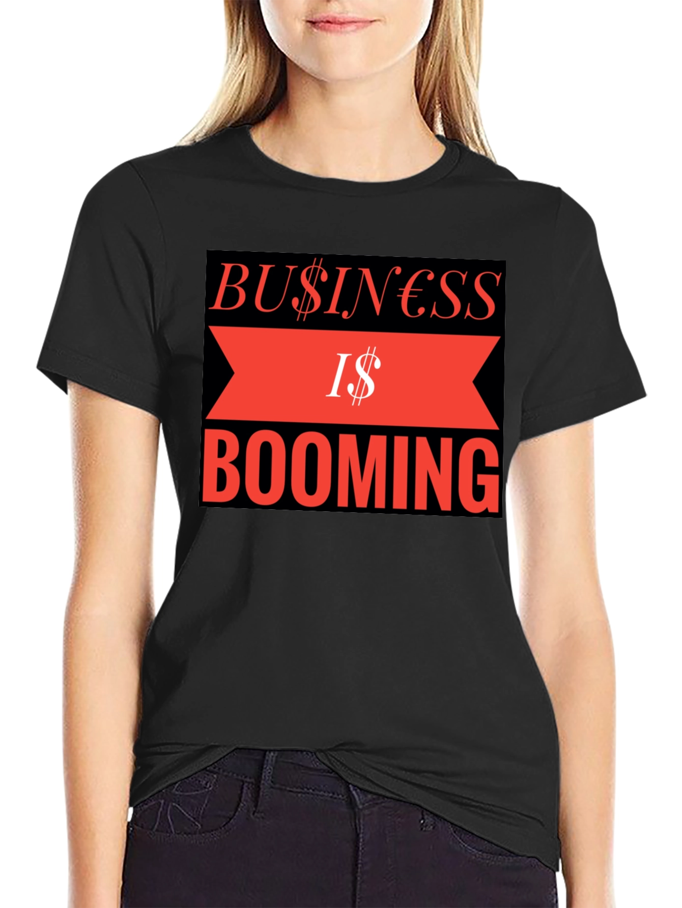 Business is Booming Graphic Tee - Black