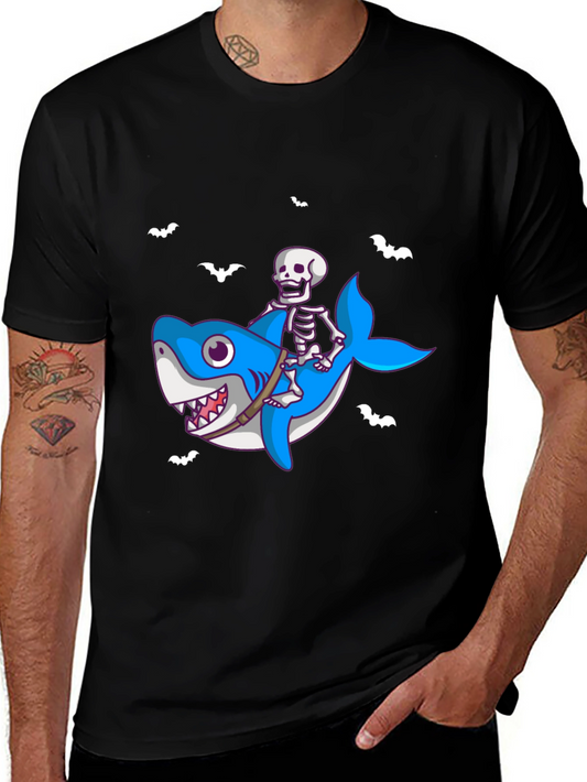 Skeleton Shark Rider T-Shirt