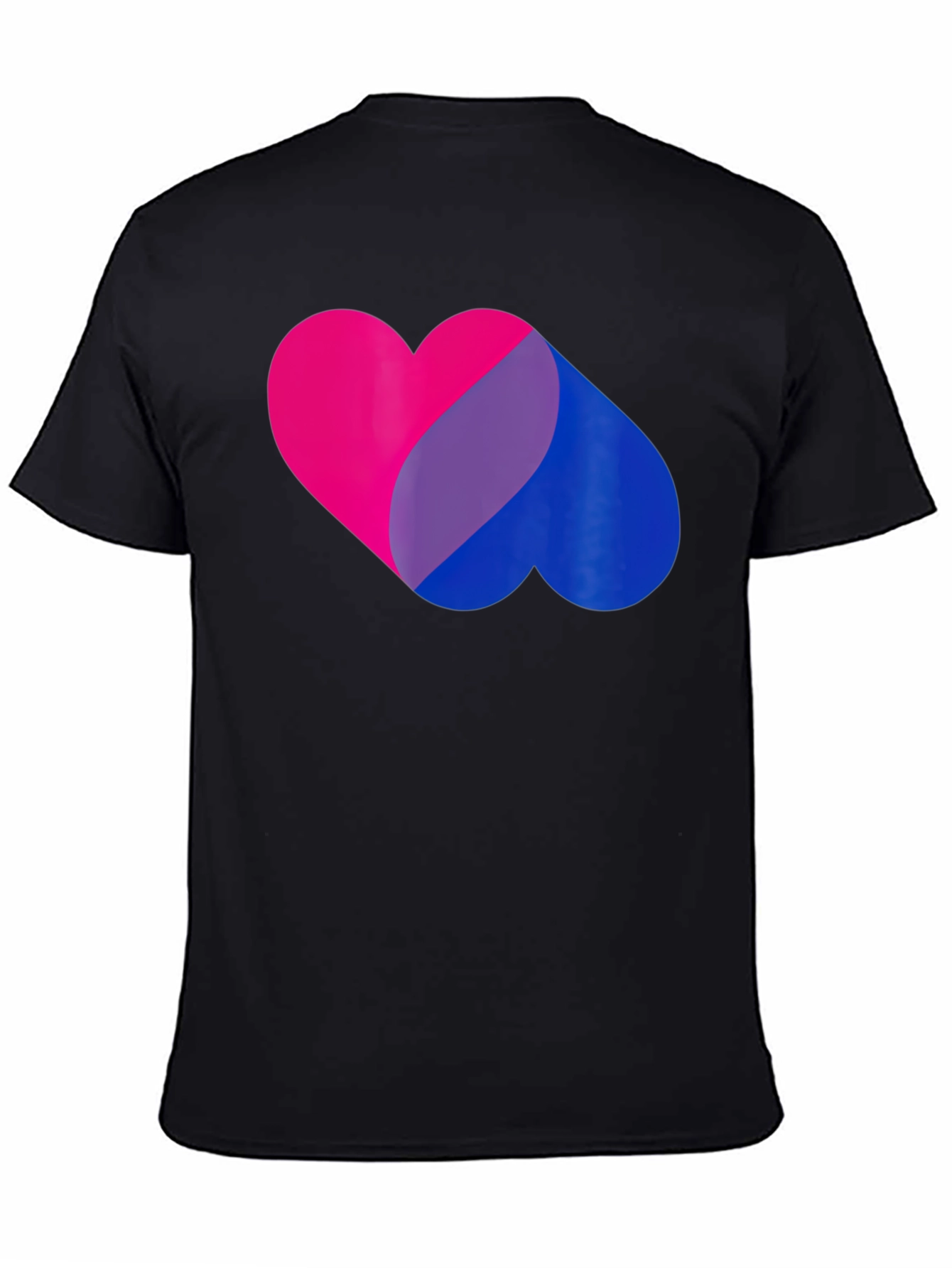 Bisexual Pride Heart Graphic Tee - Black Unisex T-Shirt