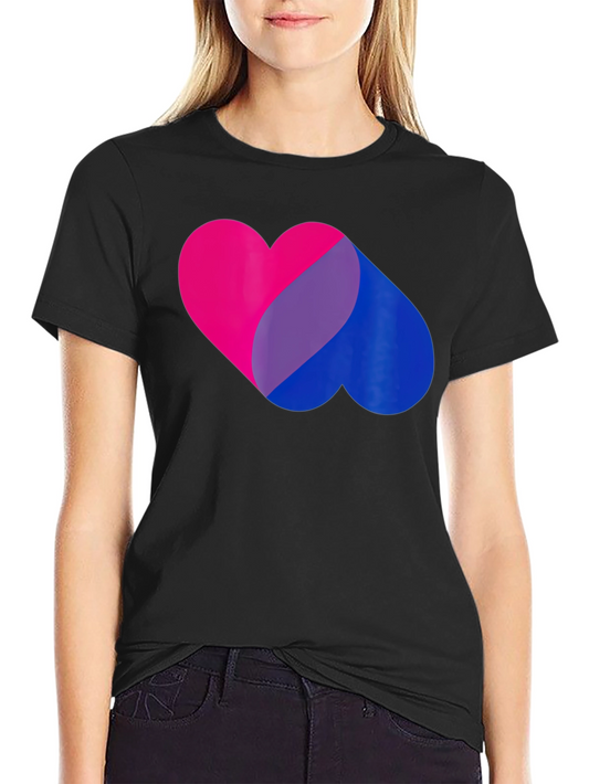 Bisexual Pride Heart Graphic Tee - Black Unisex T-Shirt