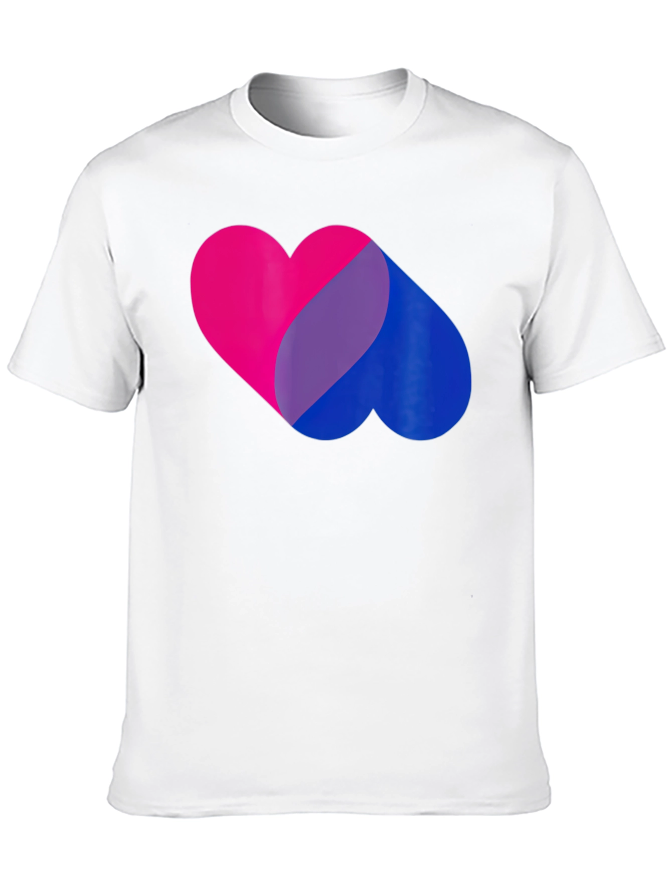 Bisexual Pride Heart Graphic Tee - Black Unisex T-Shirt