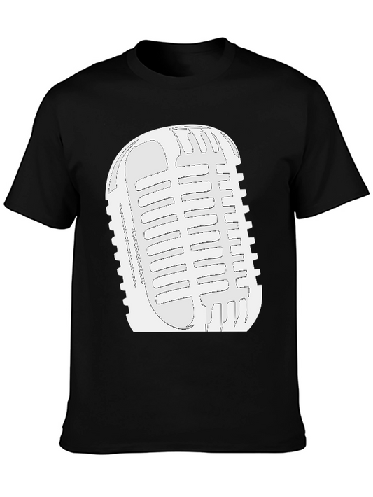 Vintage Microphone Graphic T-Shirt - Classic Style