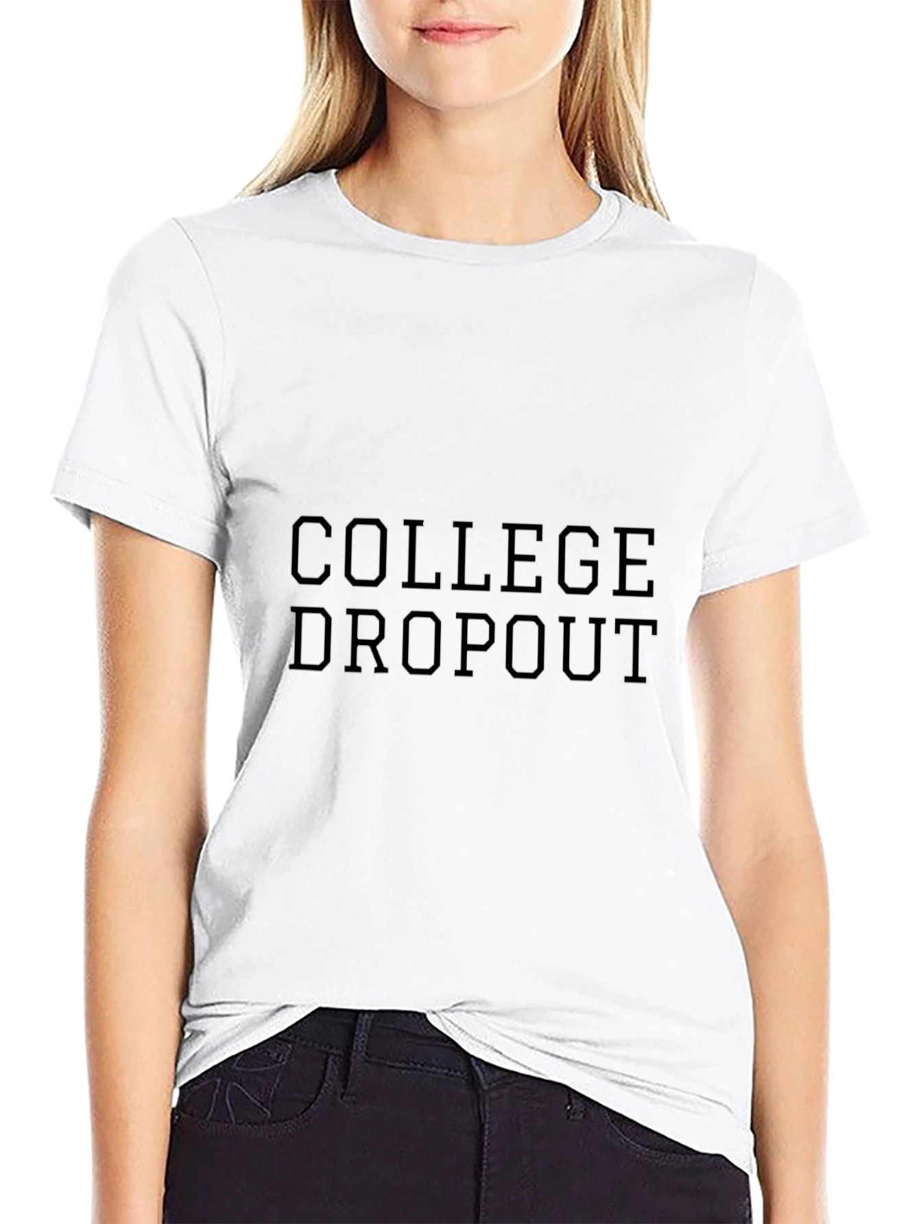 College Dropout Graphic Black T-Shirt