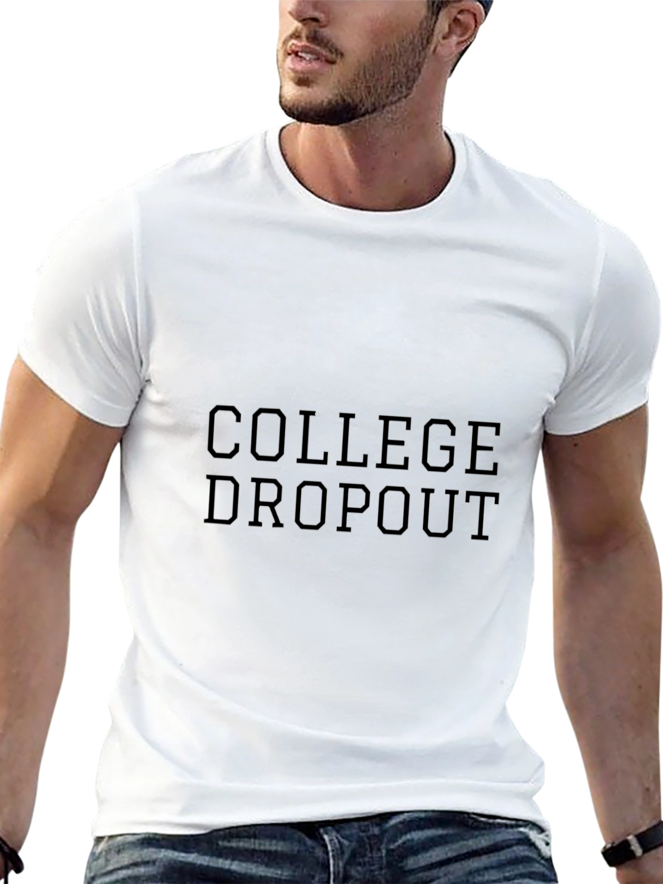 College Dropout Graphic Black T-Shirt