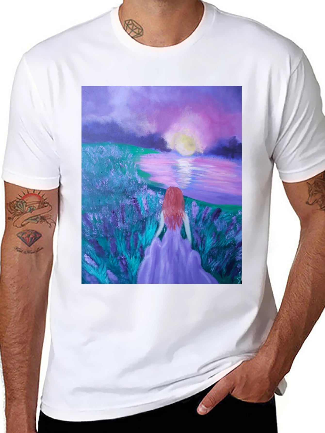 Woman by Lavender Lake T-Shirt