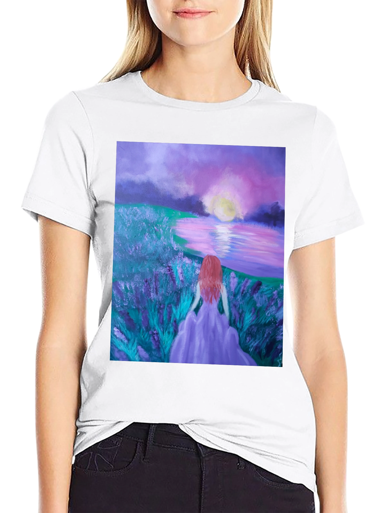 Woman by Lavender Lake T-Shirt