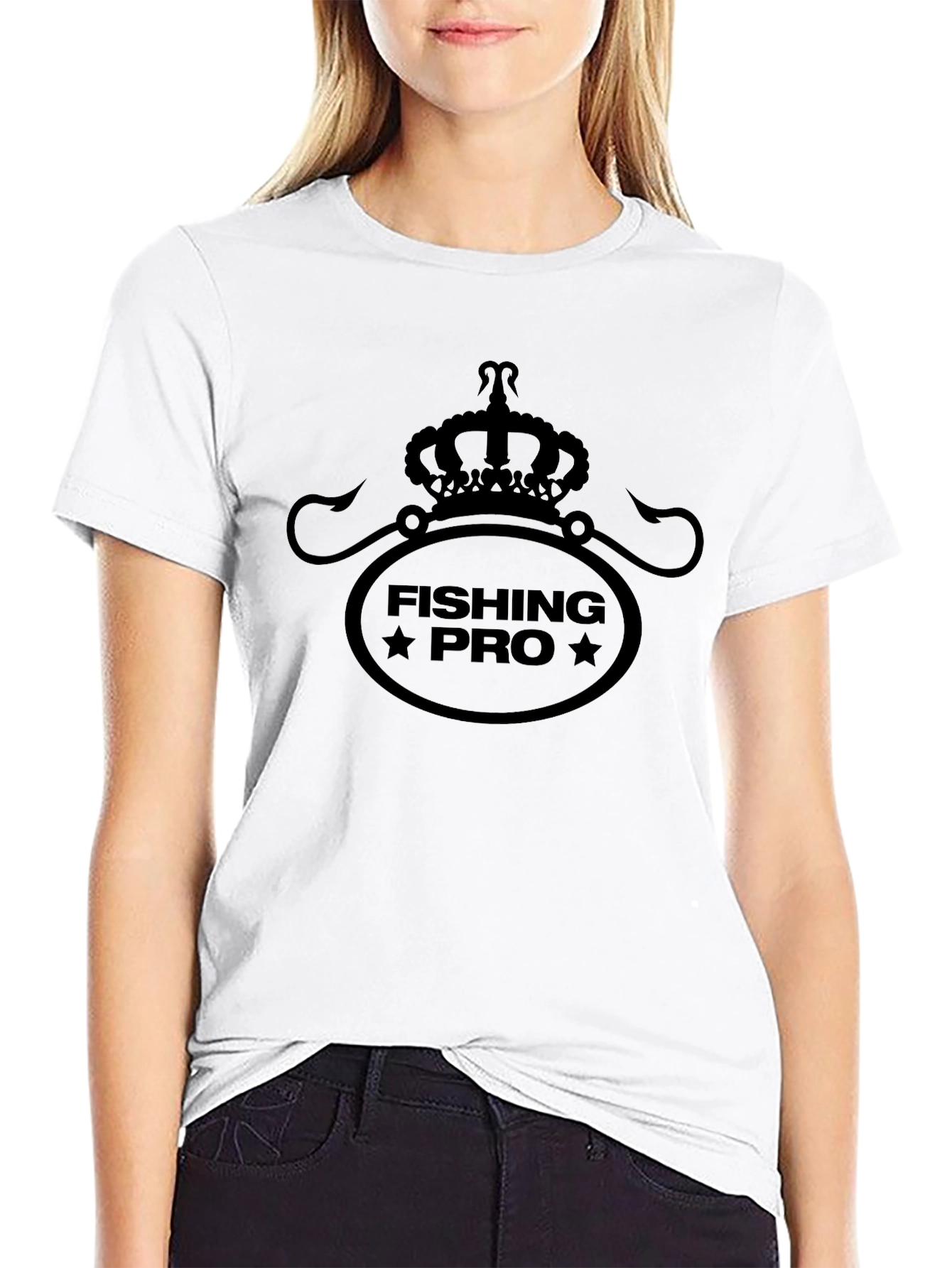 Fishing Pro Graphic T-Shirt - Black Crew Neck Tee
