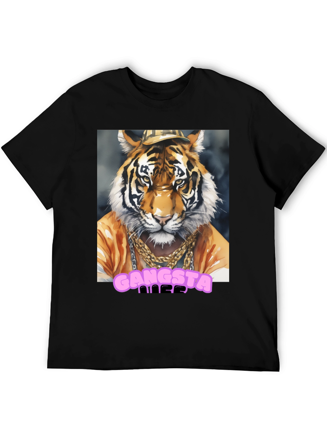 Gangsta Tiger Graphic Tee - Cool Animal Print T-Shirt