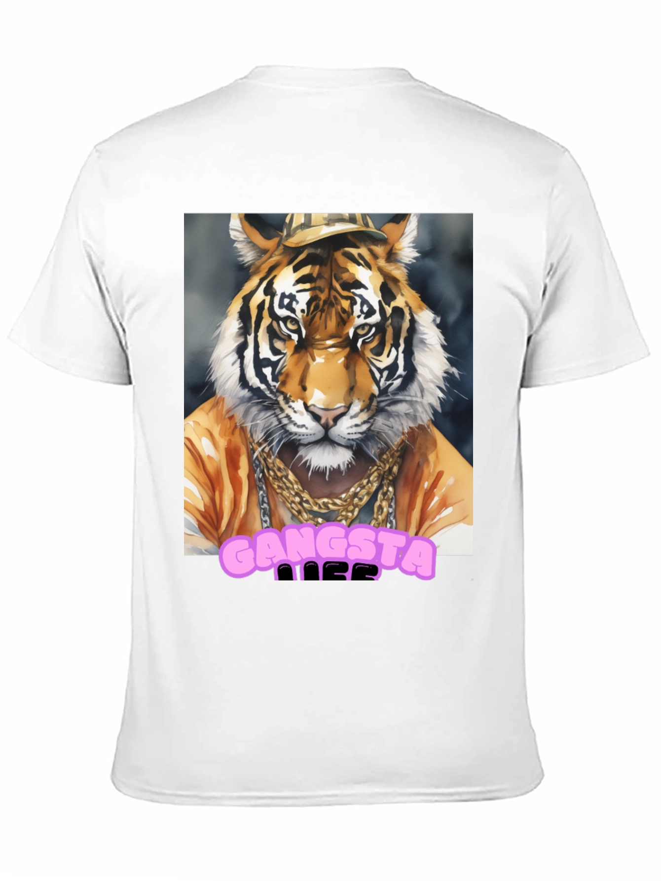 Gangsta Tiger Graphic Tee - Cool Animal Print T-Shirt