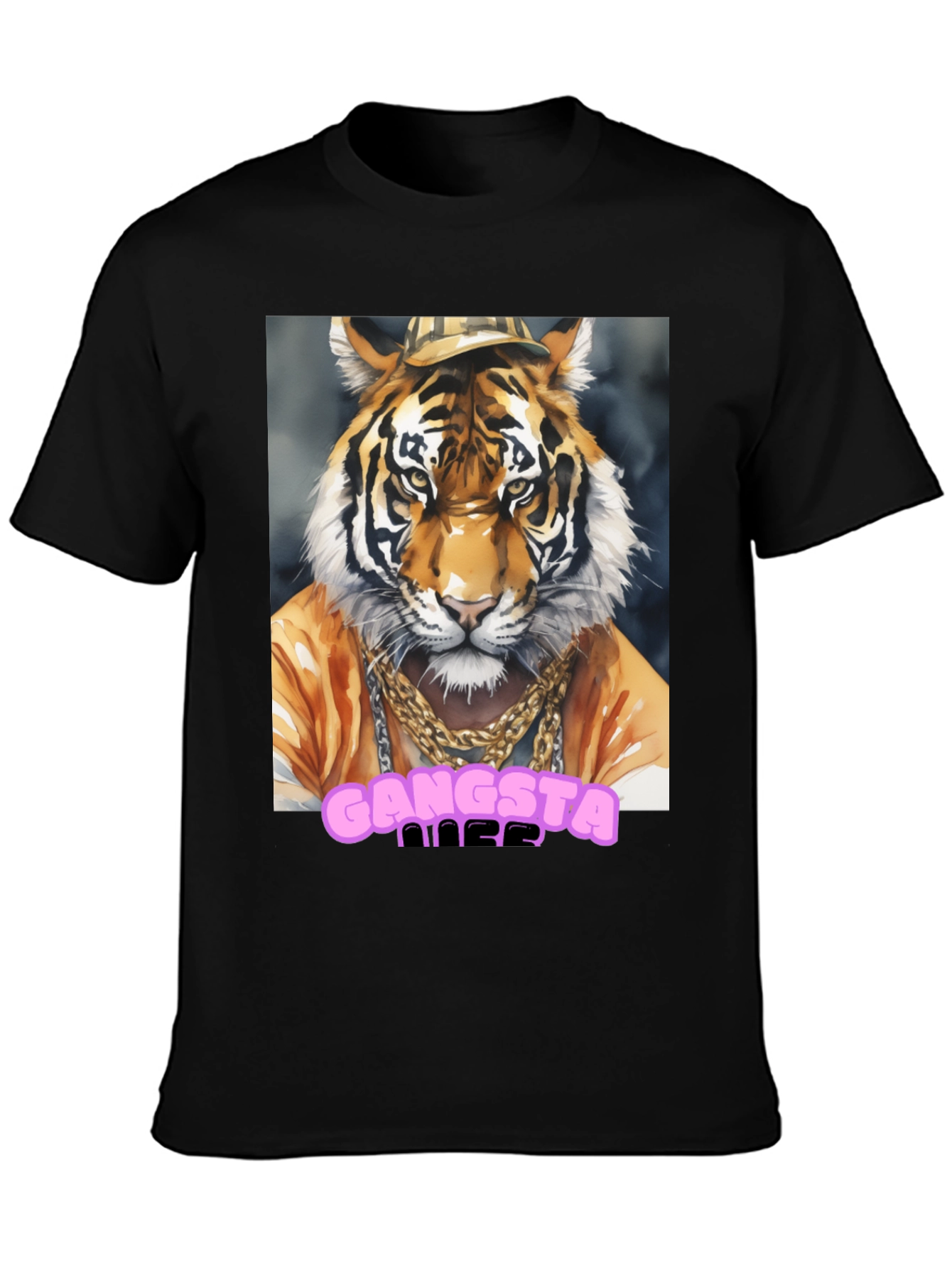 Gangsta Tiger Graphic Tee - Cool Animal Print T-Shirt