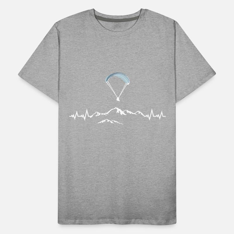 Paragliding, mountains and pulse heartbeat