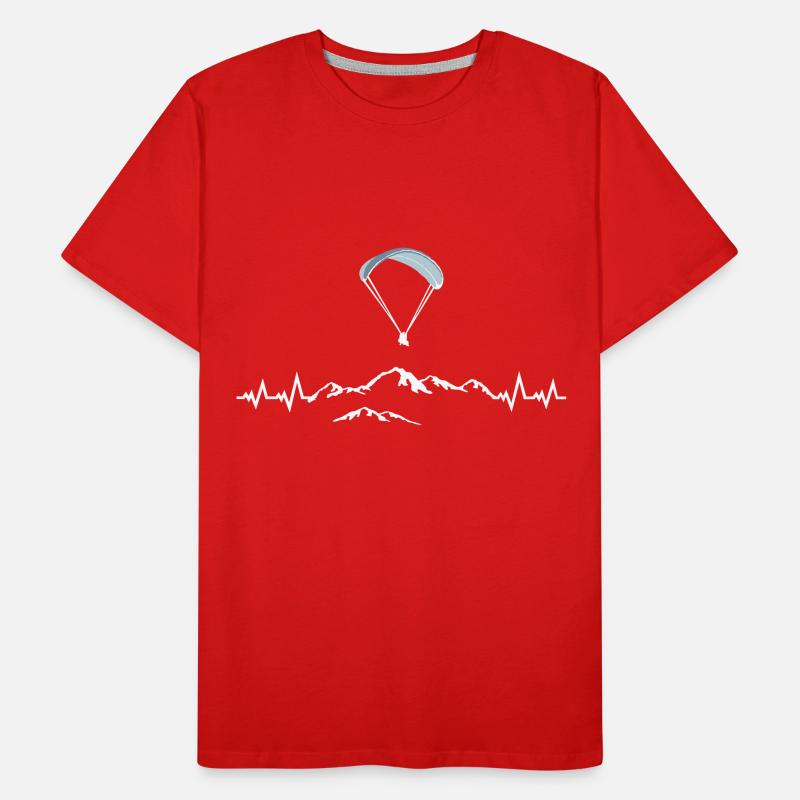 Paragliding, mountains and pulse heartbeat