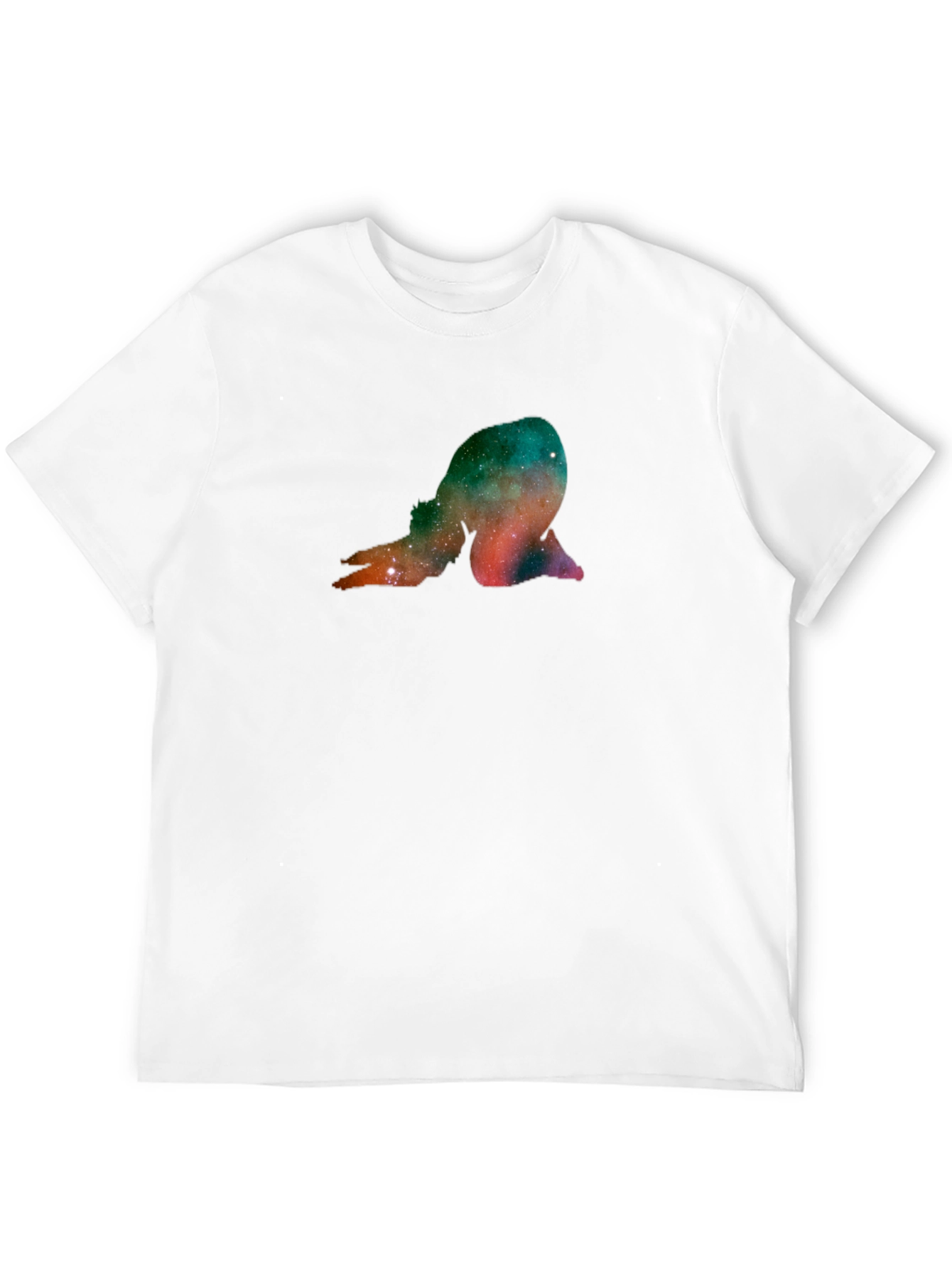 Cosmic Yoga Pose Graphic Black T-Shirt