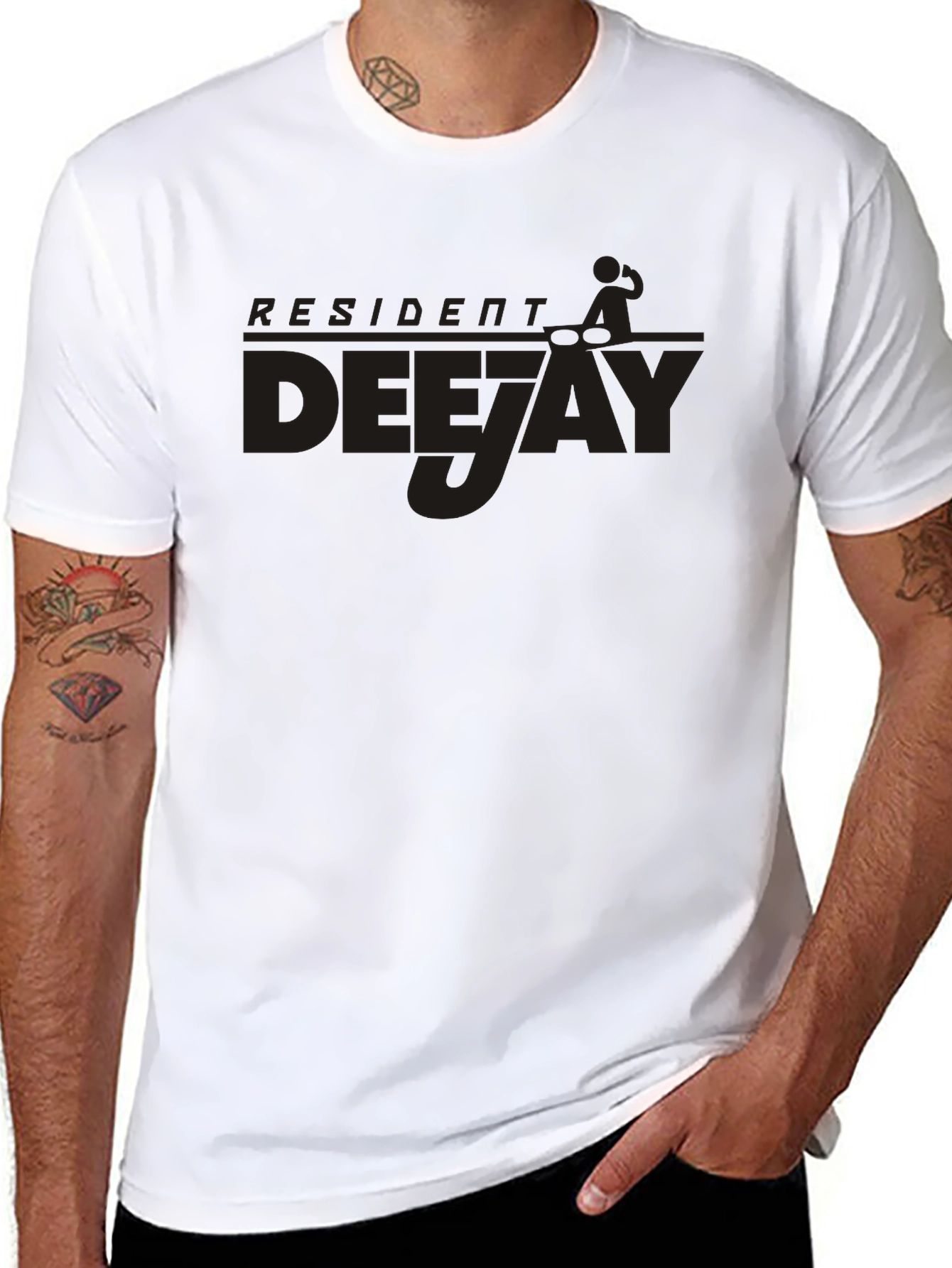 Resident Deejay T-Shirt - Black DJ Graphic Tee
