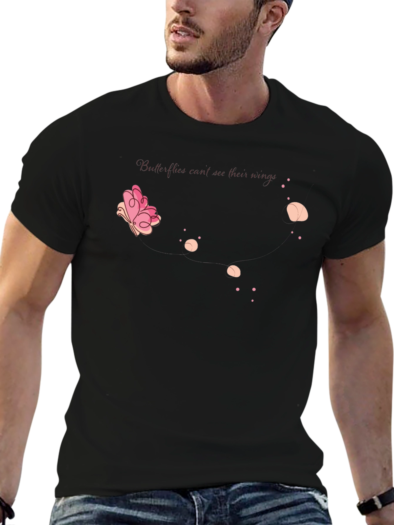 Butterfly Tea Party Black T-Shirt