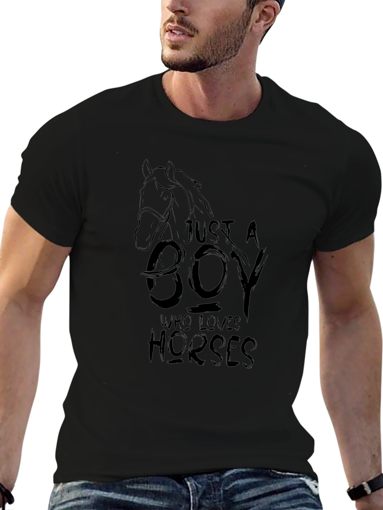 Just a Boy Who Loves Horses Graphic Tee