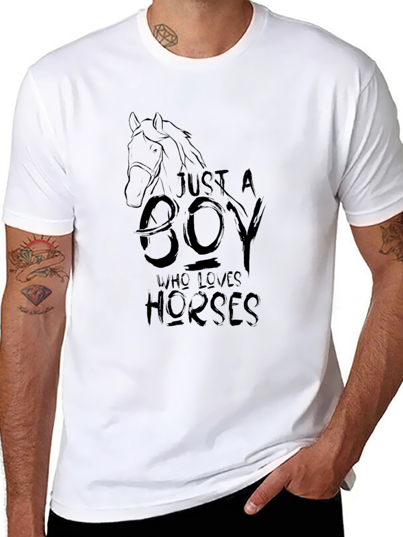 Just a Boy Who Loves Horses Graphic Tee