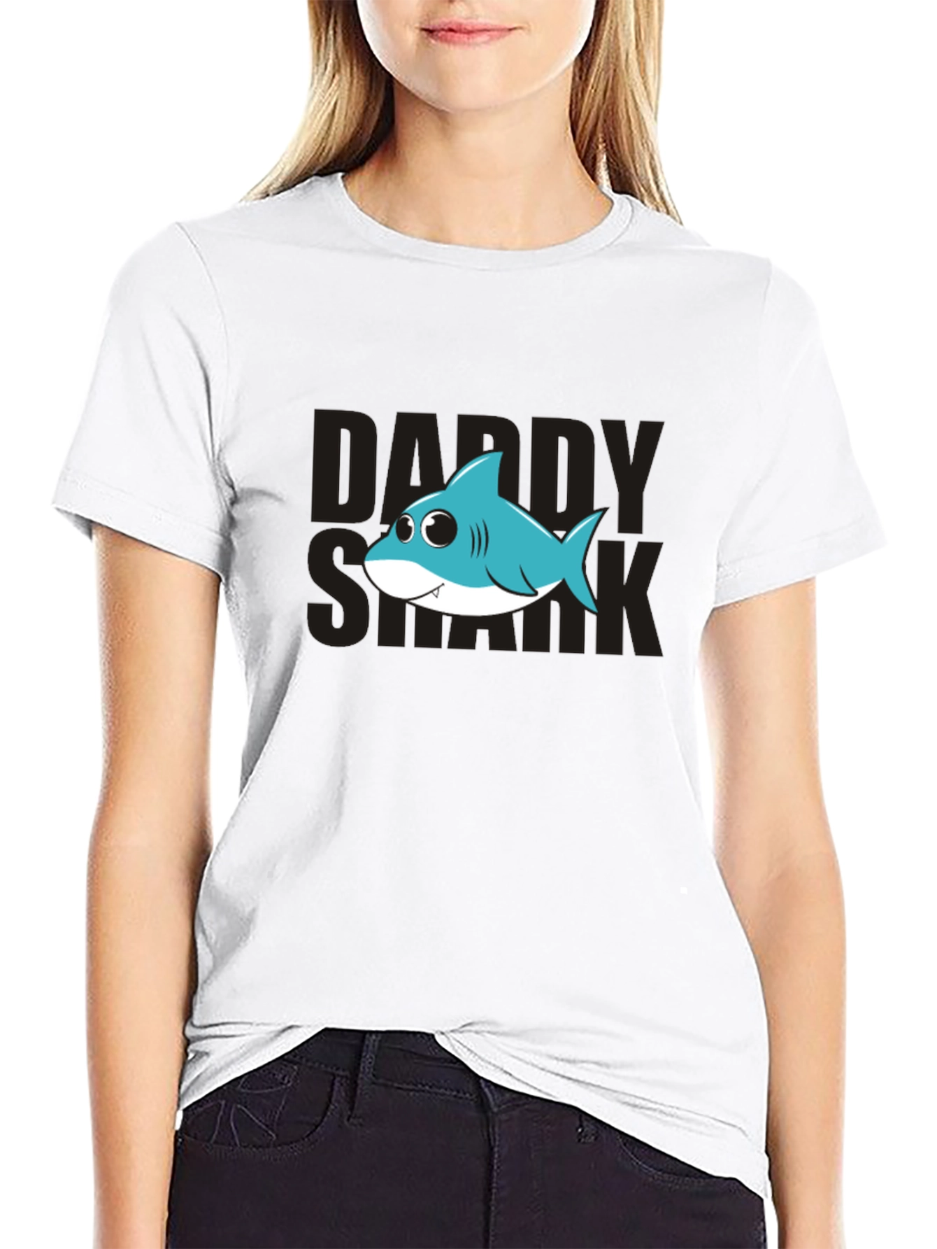 Daddy Shark Graphic Tee - Mens Black T-Shirt