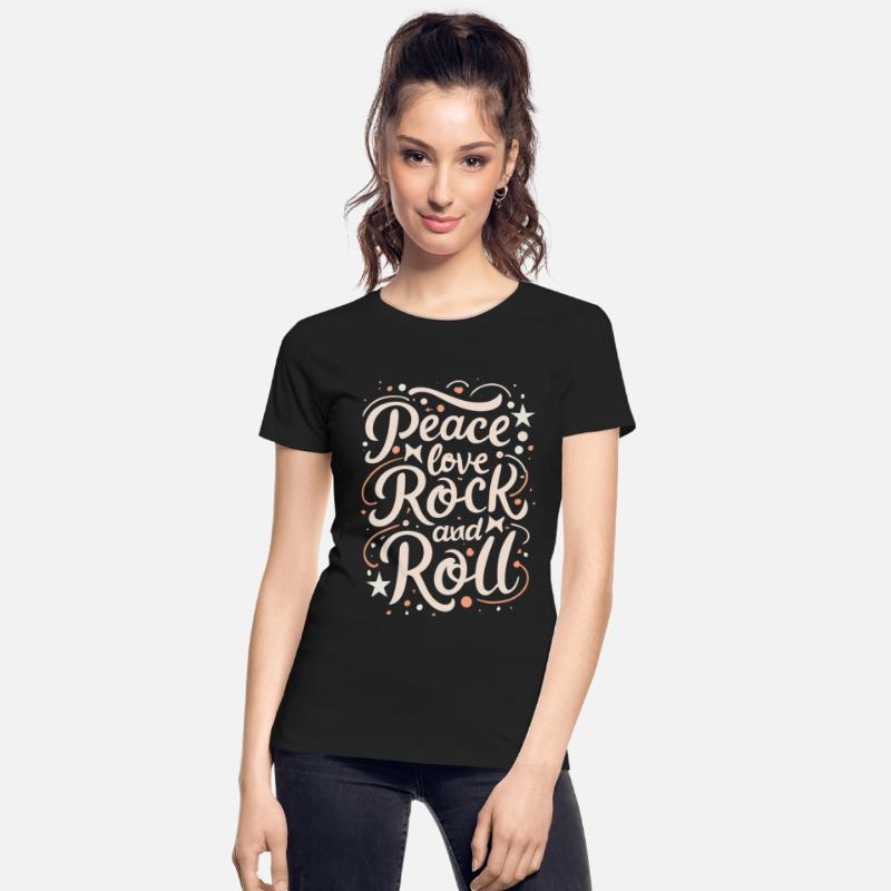 Peace Love Rock And Roll Statement Motto