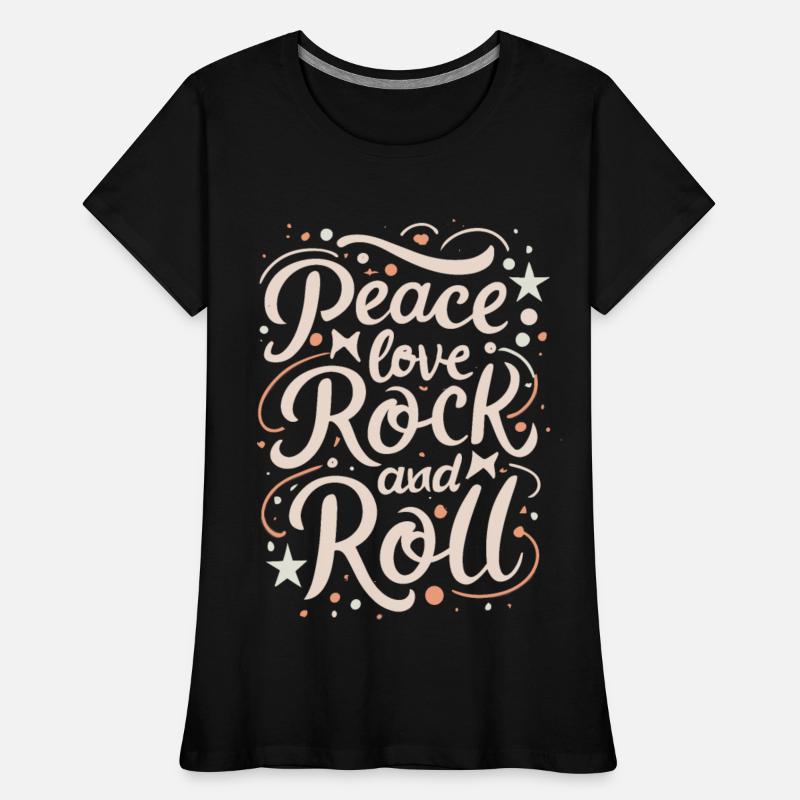 Peace Love Rock And Roll Statement Motto