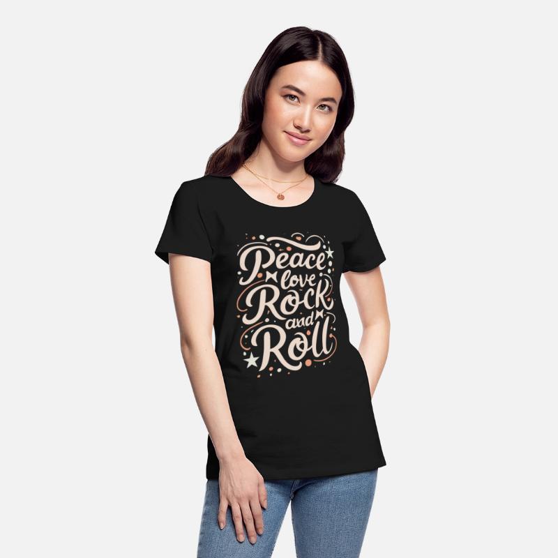 Peace Love Rock And Roll Statement Motto