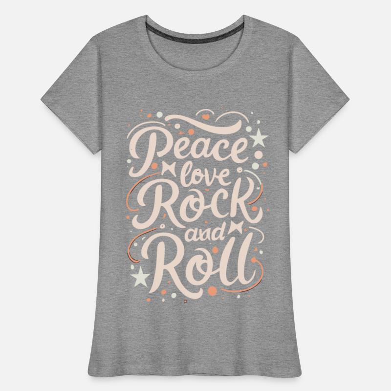 Peace Love Rock And Roll Statement Motto