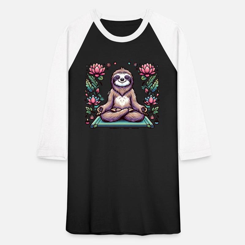 Peaceful Meditating Sloth with Lotus Blossoms