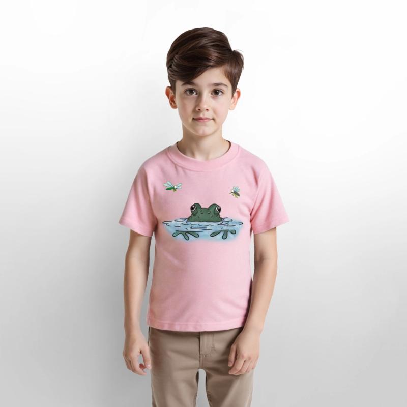 Peepin Frog on Lake - Kids Shirt Designs