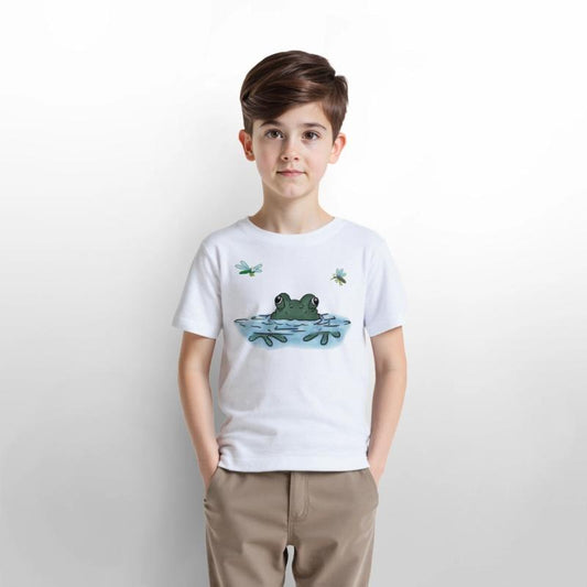 Peepin Frog on Lake - Kids Shirt Designs