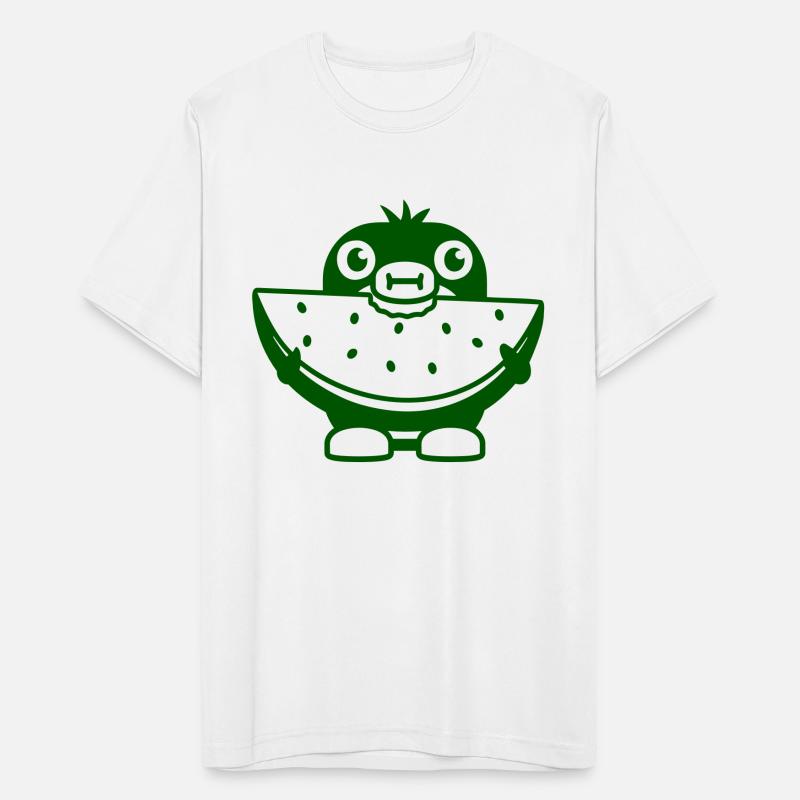 Penguin Eats Melon Fruit Delicious Hunger Bite Fun