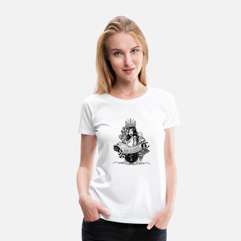 Pin up, Hot rod and Speedometer, black and white