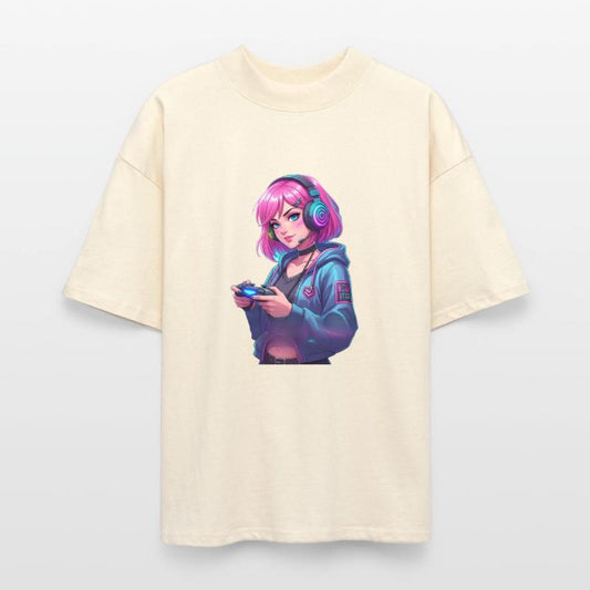 Pink Hair Gamer Girl Neon Art