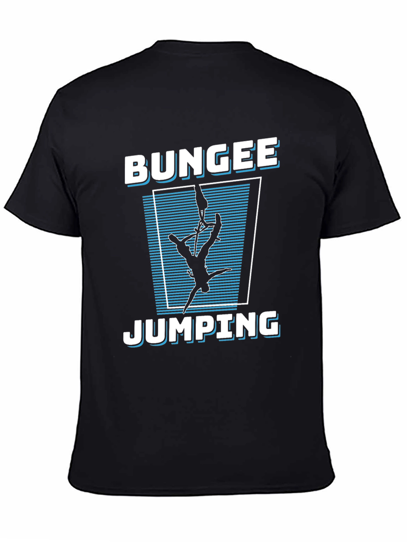 Bungee Jumping Graphic Tee - Black Cotton T-Shirt